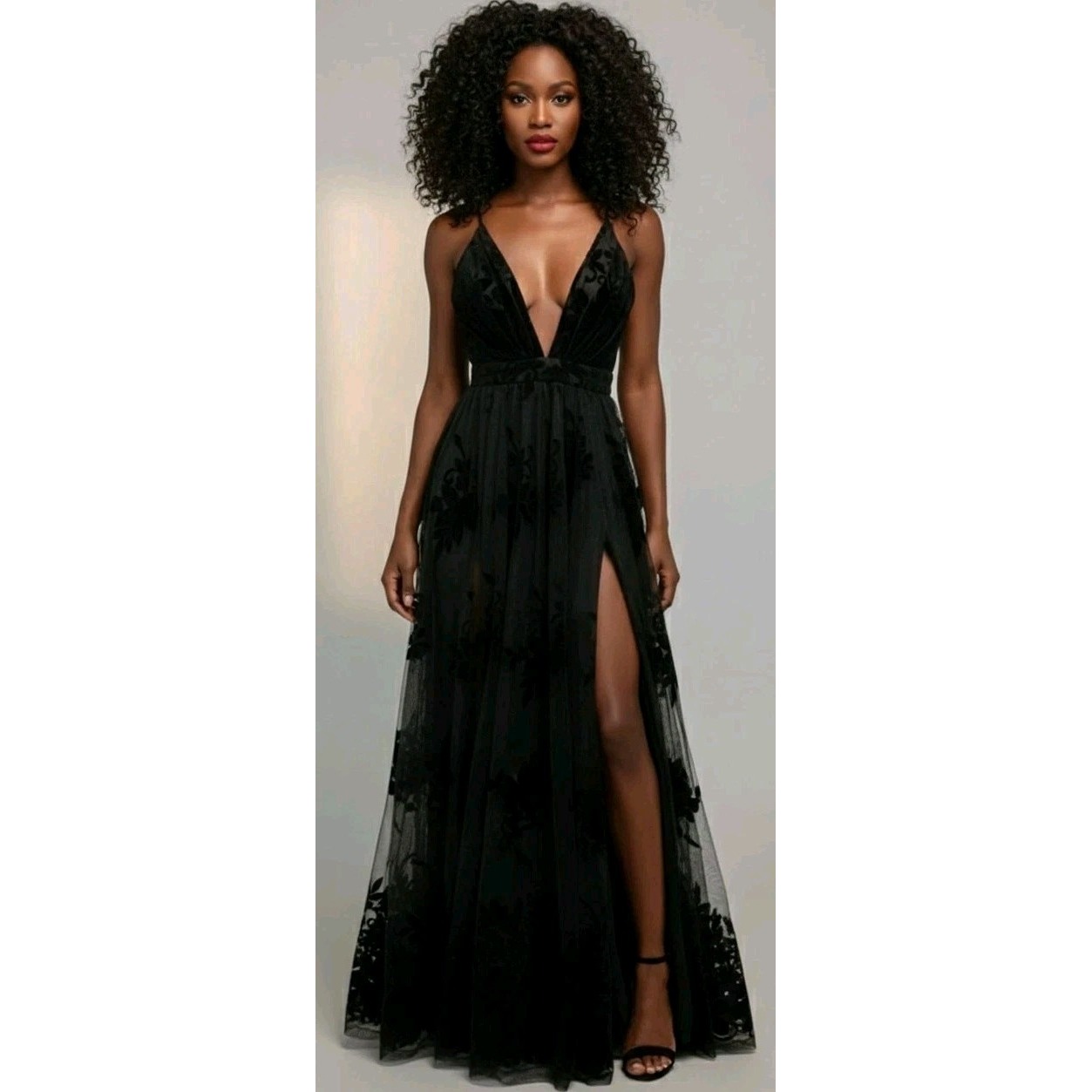 Windsor Y2k Velvet Burnout Mesh Maxi Dress Witchy Dark Fairy Whimsigoth Prom